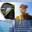 Dry Top Snorkel Set to Anti Fog Film Snorkeling Mask with 180Degree Panoramic Tempered Glass for Adults and Youth
