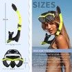Dry Top Snorkel Set to Anti Fog Film Snorkeling Mask with 180Degree Panoramic Tempered Glass for Adults and Youth