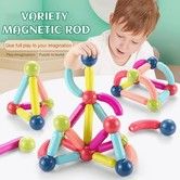 42PCS Magnetic Balls and Rods Set, Magnetic Building Set, Magnetic Balls and Sticks STEM Stacking Toys for Boys & Girls 3+