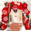 Christmas Decorations Balloon Arch Garland Kit Including Merry Christmas Banner, Santa Claus, Snowman, Christmas Tree, Stars