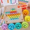 Wooden Peg Board Beads Game, Puzzle Color Sorting Stacking Art Toys for Toddlers, Counting Toy for Kids, Toddler Educational Montessori Games for Math Learning