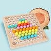 Wooden Peg Board Beads Game, Puzzle Color Sorting Stacking Art Toys for Toddlers, Counting Toy for Kids, Toddler Educational Montessori Games for Math Learning