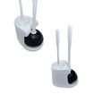Toilet Plunger and Bowl Brush Combo for Bathroom Cleaning, White, 1 Set