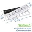 Push Button 7Day Pill Medicine Vitamin Organizer Box Weekly Am Pm and Lids, Black and White Am Pm, 1 Count
