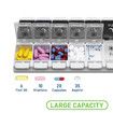 Push Button 7Day Pill Medicine Vitamin Organizer Box Weekly Am Pm and Lids, Black and White Am Pm, 1 Count