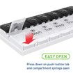 Push Button 7Day Pill Medicine Vitamin Organizer Box Weekly Am Pm and Lids, Black and White Am Pm, 1 Count