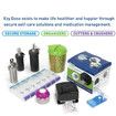 Push Button 7Day Pill Medicine Vitamin Organizer Box Weekly Am Pm and Lids, Black and White Am Pm, 1 Count