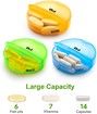 Leather Bag Weekly Pill Organizer 2 Times A Day, Large 7 Day Pill Case with Magnet Button Bag, Daily Pill Box AM PM for Pills Vitamin Fish Oil Supplements (Rainbow)