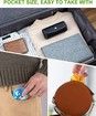 Leather Bag Weekly Pill Organizer 2 Times A Day, Large 7 Day Pill Case with Magnet Button Bag, Daily Pill Box AM PM for Pills Vitamin Fish Oil Supplements (Rainbow)