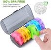 Weekly Pill Organizer 7 Day 2 Times a Day, Sukuos Large Daily Pill Cases for Pills/Vitamin/Fish Oil/Supplements (Rainbow)