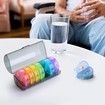 Weekly Pill Organizer 7 Day 2 Times a Day, Sukuos Large Daily Pill Cases for Pills/Vitamin/Fish Oil/Supplements (Rainbow)