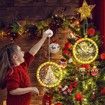 Christmas Decorative 3D Hanging Lights 2 PCS Christmas Window Light Hanging Lighted Window Decorations for Indoor Outdoor Windows Decorations (Snowman, Xmas Tree)