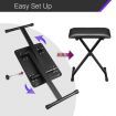 Melodic Folding Adjustable Keyboard Piano Bench Seat Stool Chair Padded X Style