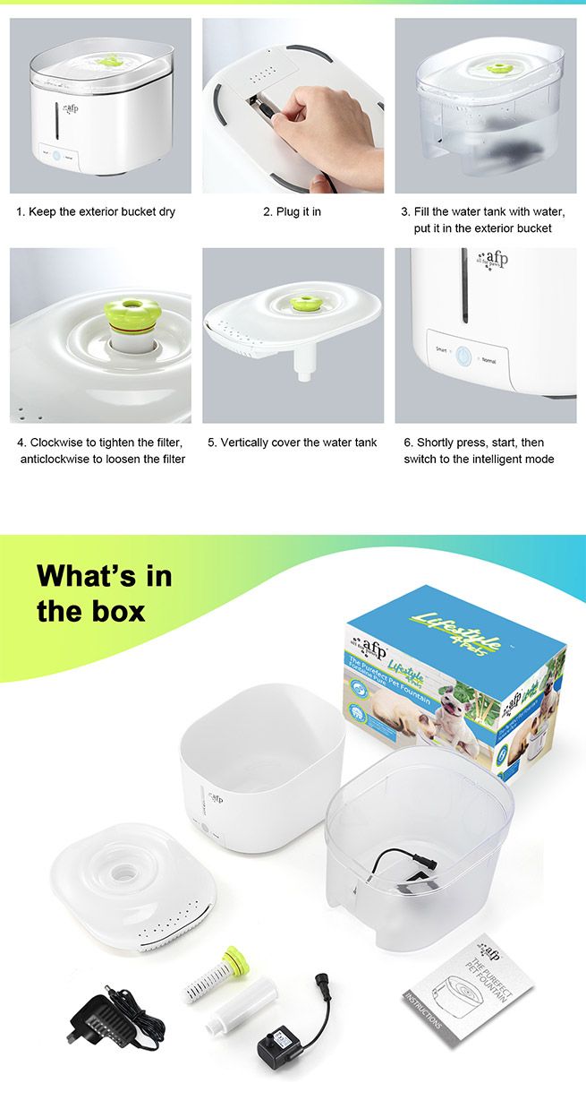 AFP 3L Automatic Pet Dog Cat Drinking Water Fountain Feeder with 3