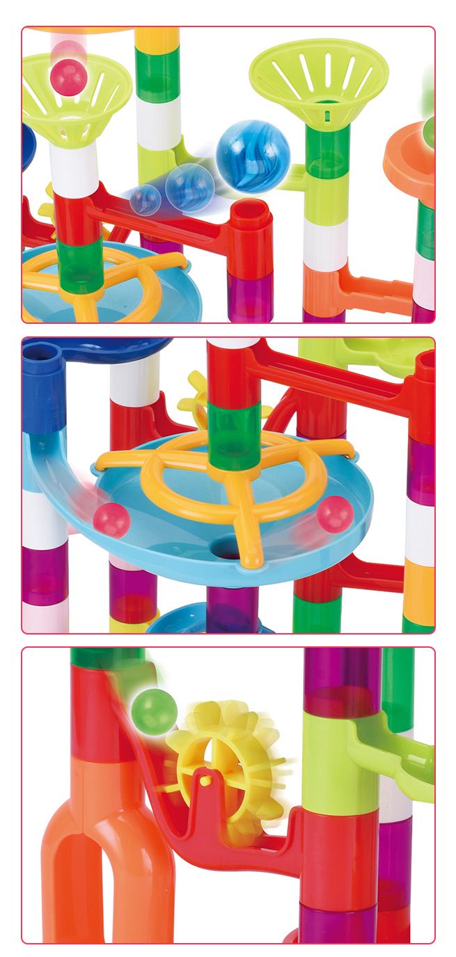 105PCS Marble Run Game Marble Race Track Light Marbles Kids Birthday
