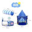 3-In-1 Kids Play Tent House Baby Crawl Tunnel Ball Pit with Basketball Hoop