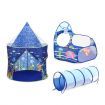 3-In-1 Kids Play Tent House Baby Crawl Tunnel Ball Pit with Basketball Hoop