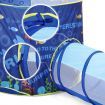 3-In-1 Kids Play Tent House Baby Crawl Tunnel Ball Pit with Basketball Hoop