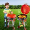 Kids Pretend BBQ Grill Barbeque Playset Toy Set with Sound LED Light Smoke 79x30x35.5CM