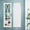 Mirror Jewellery Cabinet Door Wall Mounted Makeup Storage Cosmetic Organiser Wooden White