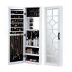 Wall Mounted Mirror Jewellery Cabinet Box Display Case Organiser Armoire Earrings Necklace Rings Holder 110cm