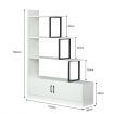 5 Tier Ladder Bookshelf Bookcase Storage Cube Rack Cabinet Display Shelf Unit with 2 Doors