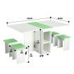 Multifunctional 5-Piece Wooden Folding Table and Chair Set Modern Home Furniture