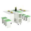 Multifunctional 5-Piece Wooden Folding Table and Chair Set Modern Home Furniture