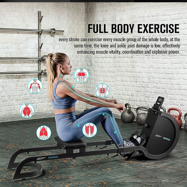 Genki Foldable Smart Home Rowing Machine Indoor Rower with 16