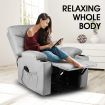 Lift Motor Recliner Massage Chair 8-Point Heating Armchair Wheeled Fabric Sofa Grey