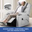 Lift Motor Recliner Massage Chair 8-Point Heating Armchair Wheeled Fabric Sofa Grey