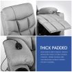 Lift Motor Recliner Massage Chair 8-Point Heating Armchair Wheeled Fabric Sofa Grey