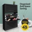 Black Wooden Shoe Cabinet Rack Shelf Organiser w/3 Drawers 45 Pairs Shoes Storage
