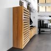 Oak Shoe Cabinet Rack Wooden Shelf Organiser w/3 Drawers 45 Pairs Shoes Storage