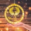 Christmas Decorative 3D Hanging Lights 2 PCS Christmas Window Light Hanging Lighted Window Decorations for Indoor Outdoor Windows Decorations (Elk, Snowflake)