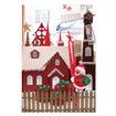 Santa Wearing Face Mask Electric Christmas Decor. Climbing Ladder