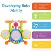 Kids Drum Kit Jazz Drum Toy with Microphone Baby Early Education Music Drum Playing Instrument With Electric Light Toy Gift Set