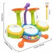 Kids Drum Kit Jazz Drum Toy with Microphone Baby Early Education Music Drum Playing Instrument With Electric Light Toy Gift Set