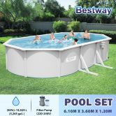 Bestway Premium Pool Set Above Ground Luxury Swimming Bath Spa Oval