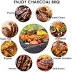 Portable Charcoal Grill, Charcoal BBQ Grill for Camping Picnic,Indoor and Outdoor Charcoal Grill with Smoker Charcoal Grill