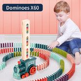 Kids Electric Domino Train Car Set Sound & Light Automatic Laying Dominoes Brick Blocks Game Educational DIY Toy Gift
