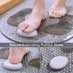 80x40cm Foot Scrubber Shower Mat with Feet Scrub Stone Antislip Suction Cups Grey