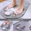 80x40cm Foot Scrubber Shower Mat with Feet Scrub Stone Antislip Suction Cups Grey