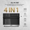 Maxkon 30L 18-In-1 Large Oil Free Air Fryer Oven Cooker 1800W Dual Cook Function Black
