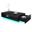 Modern Rectangle Coffee Table Living Room Storage Unit Furniture High Gloss with 1 Drawer Black