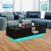 Modern Rectangle Coffee Table Living Room Storage Unit Furniture High Gloss with 1 Drawer Black