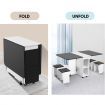 Folding Dining Table Set and Chairs Modern Home Furniture Multifunctional 5pcs Black
