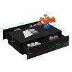 Modern Rectangle Coffee Table High Gloss Living Room Storage Furniture 4 Drawers 16 LED Colours Black