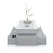 Rectangle Modern White Coffee Table High Gloss Storage Unit Furniture with 4 Drawers LED Lights