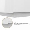 Rectangle Modern White Coffee Table High Gloss Storage Unit Furniture with 4 Drawers LED Lights